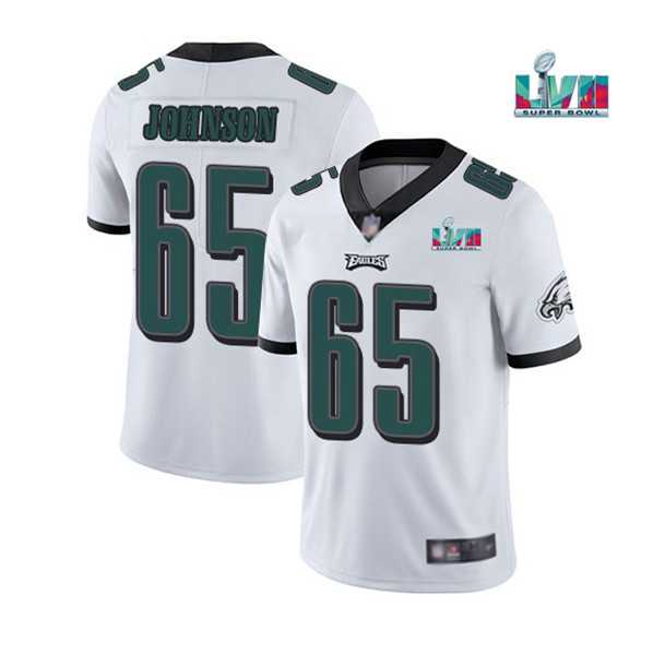 Men & Women & Youth Philadelphia Eagles #65 Lane Johnson White Super Bowl LVII Patch Vapor Untouchable Limited Stitched Jersey->philadelphia eagles->NFL Jersey
